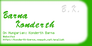 barna konderth business card